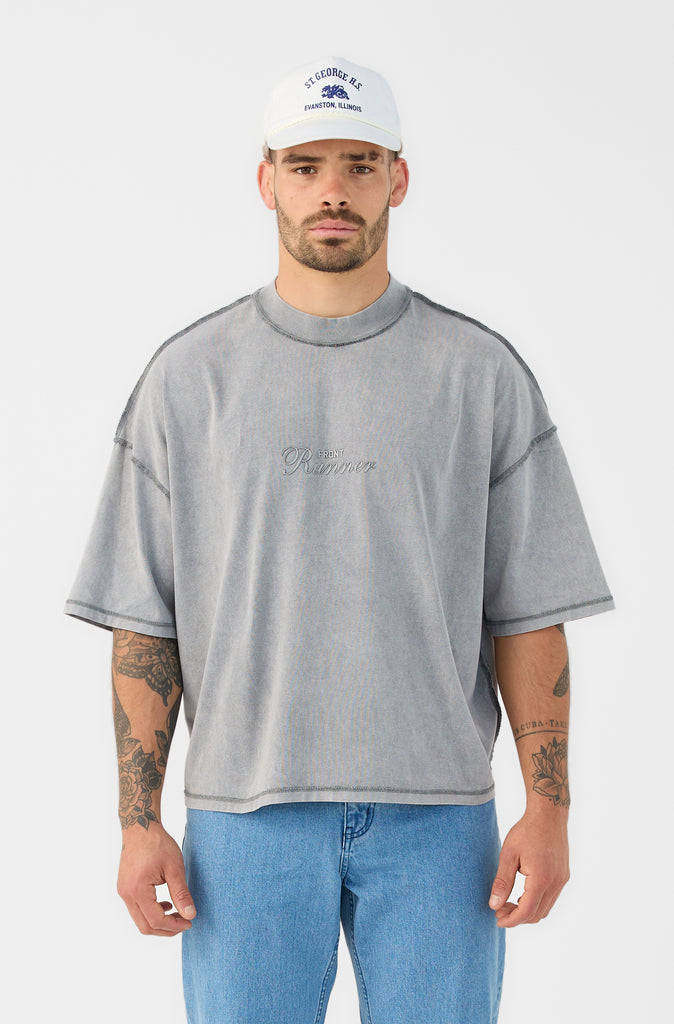 Boxy Reverse Tee - Concrete