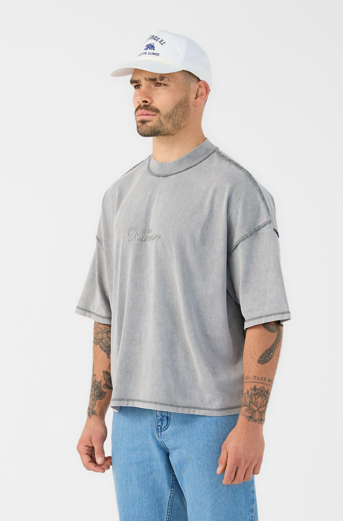 Boxy Reverse Tee - Concrete