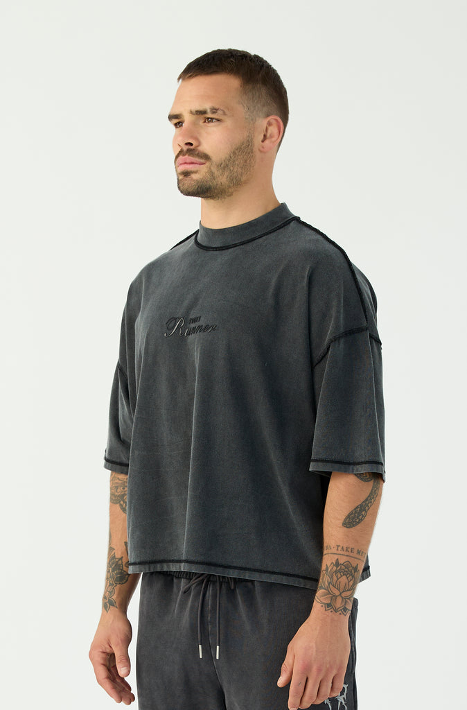 Boxy Reverse Tee - Black