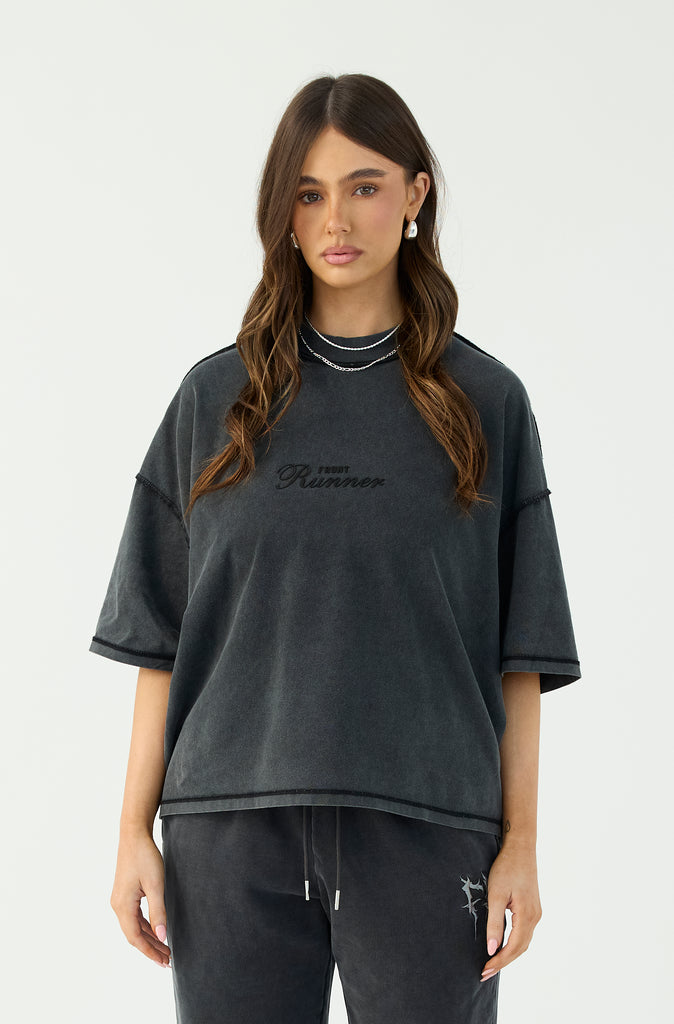 Boxy Reverse Tee - Black