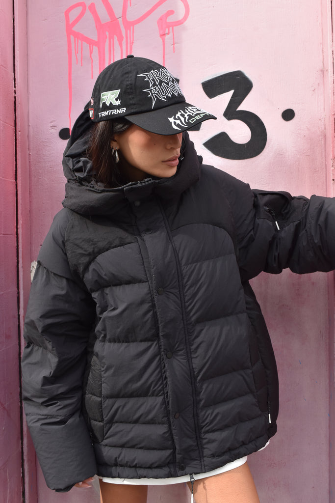 FR Hooded Puffer Jacket Black