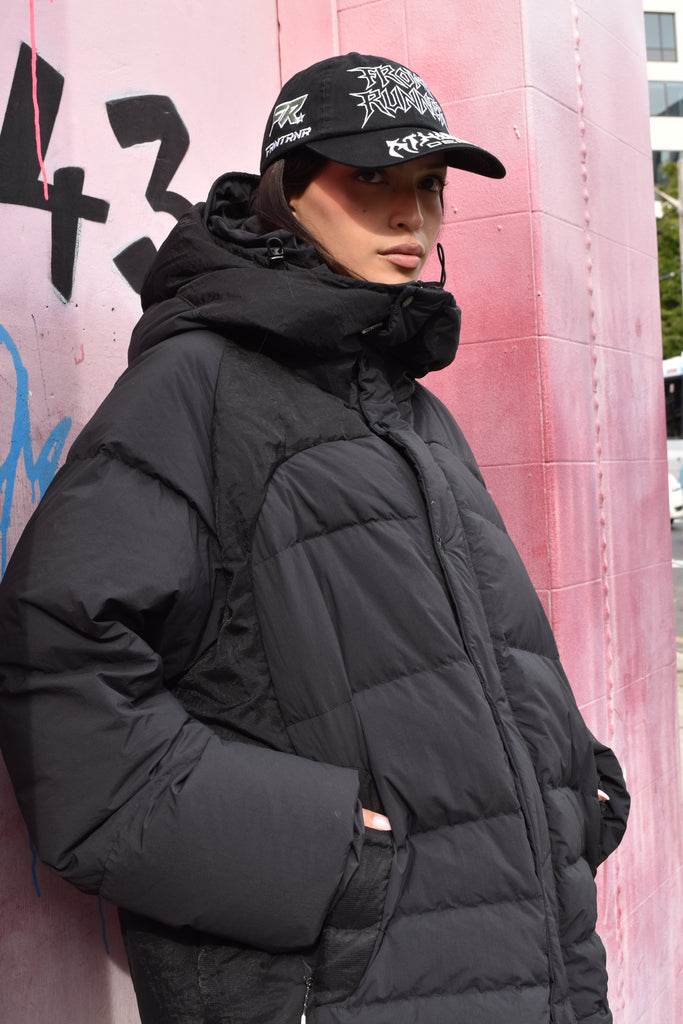 FR Hooded Puffer Jacket Black
