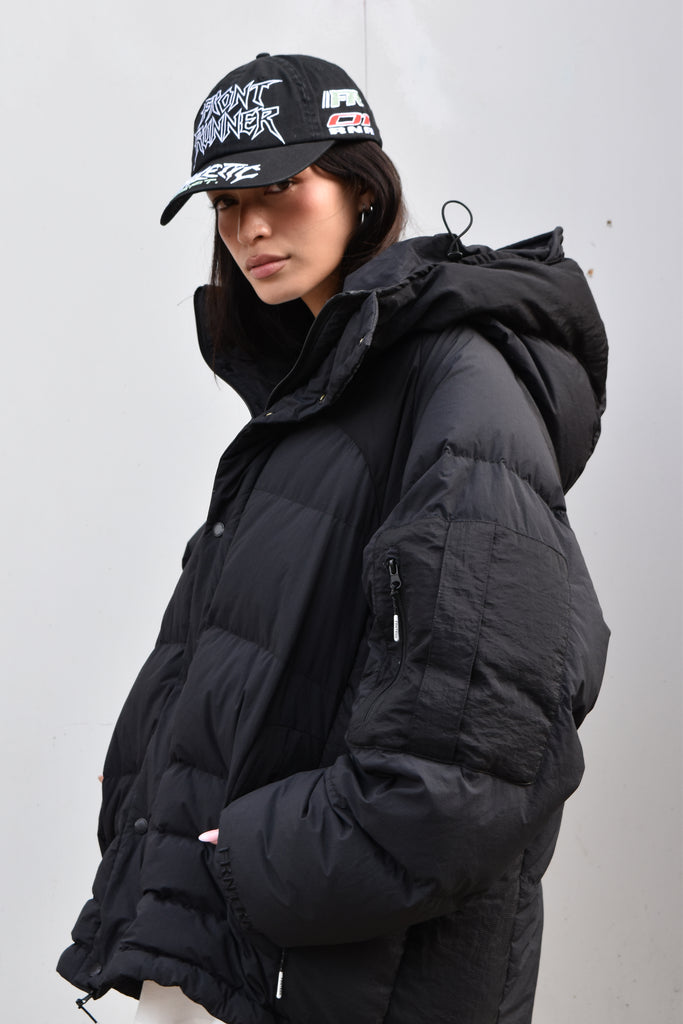 FR Hooded Puffer Jacket Black