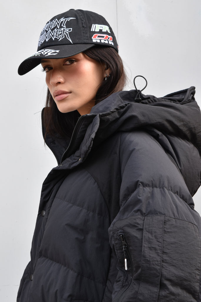 FR Hooded Puffer Jacket Black