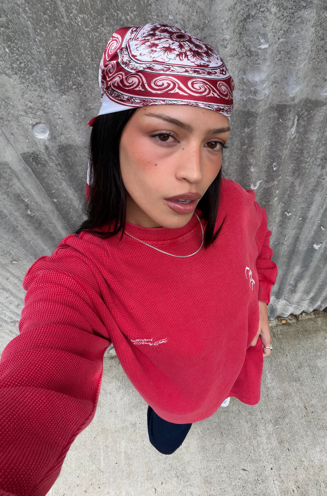 FR L/S Waffle Tee Vintage Cherry