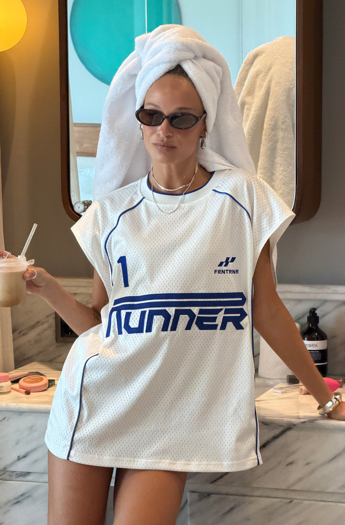Striker Sleveless Jersey White Cobalt