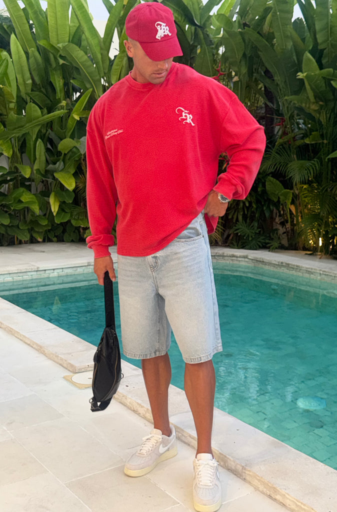 FR L/S Waffle Tee Vintage Cherry