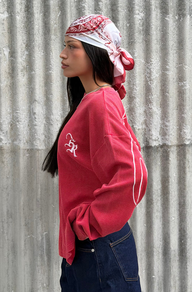 FR L/S Waffle Tee Vintage Cherry