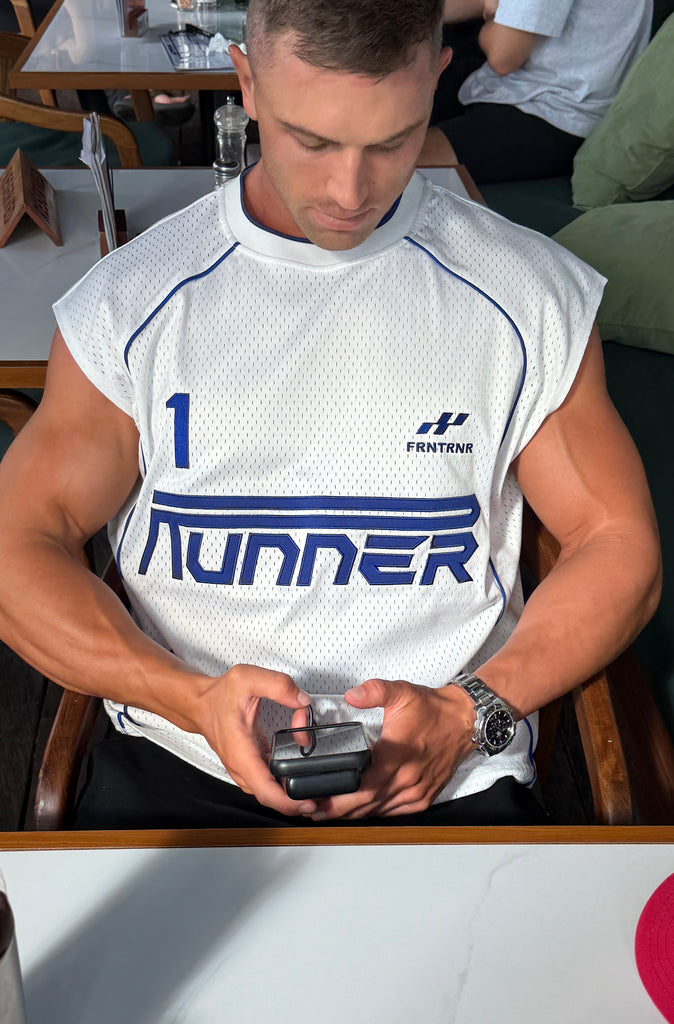 Striker Sleveless Jersey White Cobalt