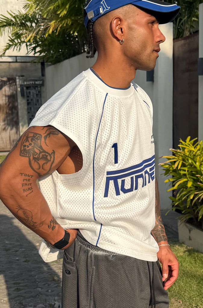Striker Sleveless Jersey White Cobalt