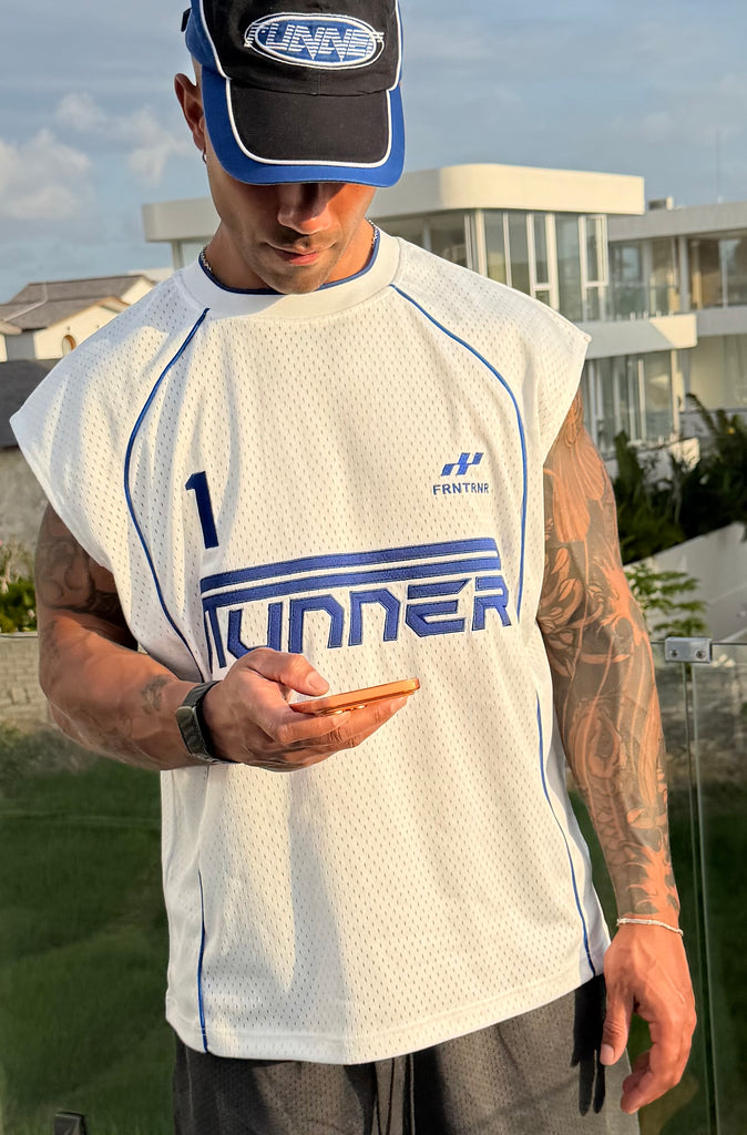 Striker Sleveless Jersey White Cobalt
