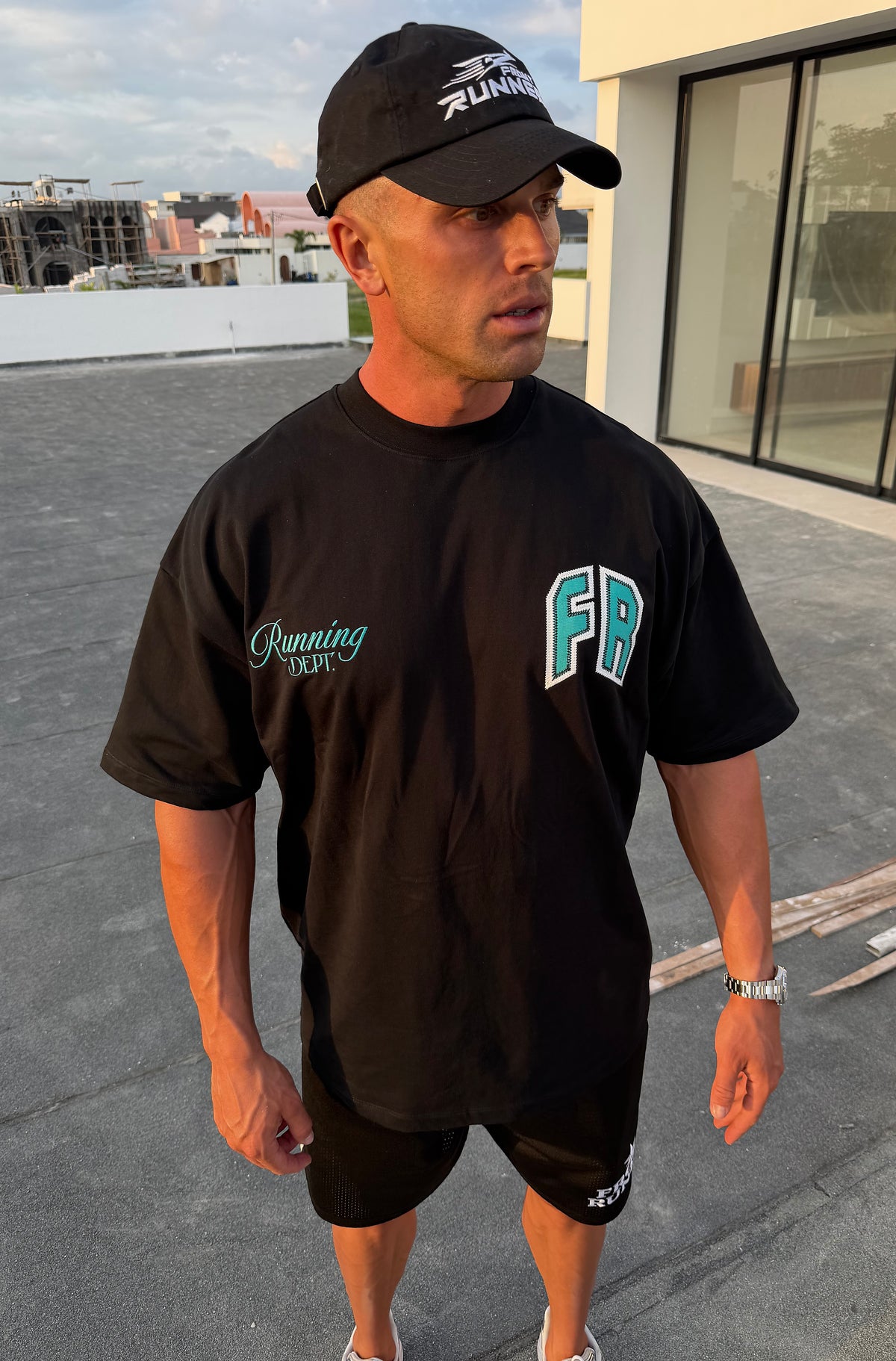 Classic Running Dept Tee Black Tiffany [men]