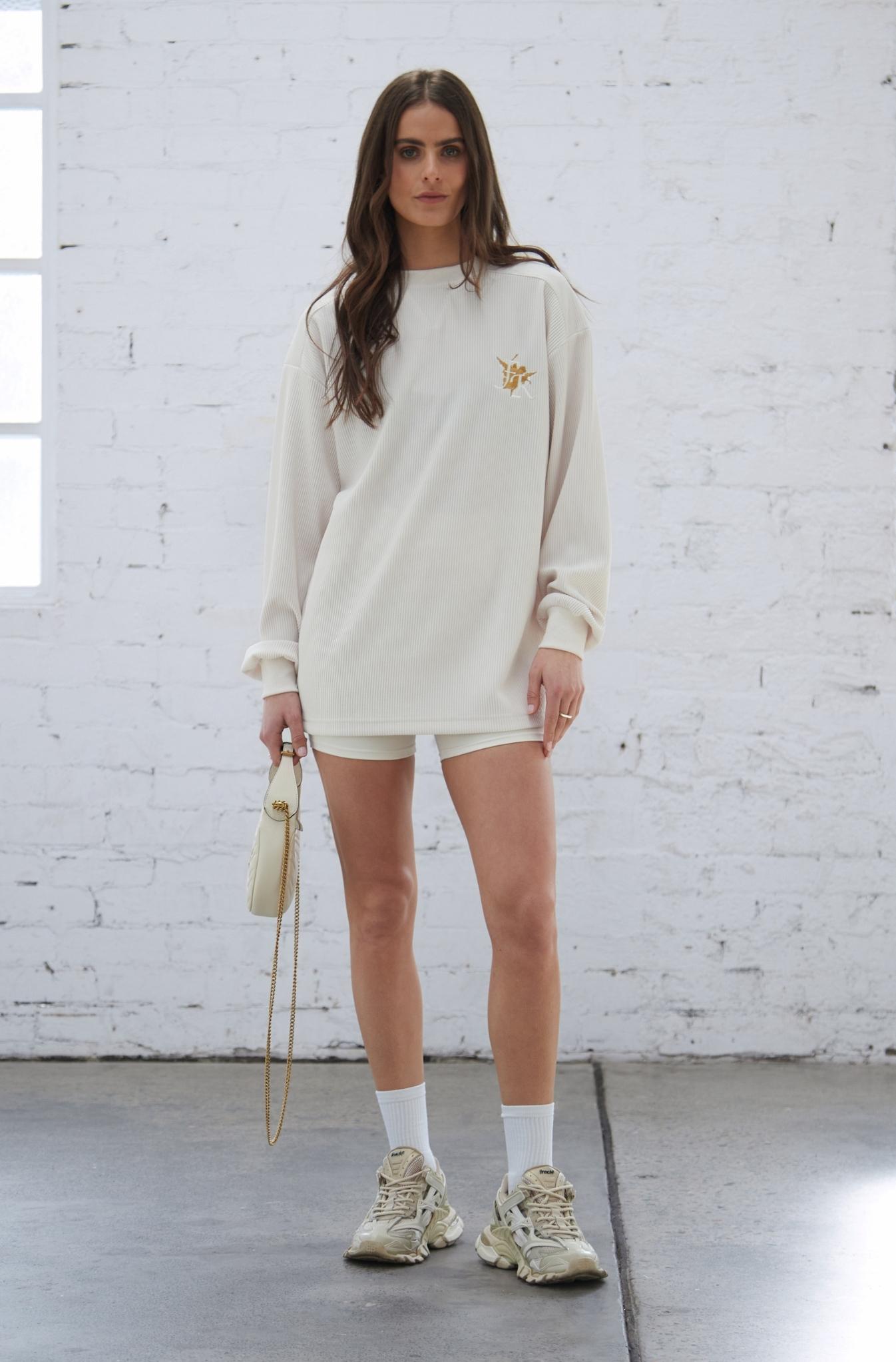 Pleated Long Sleeve Top - Ivory