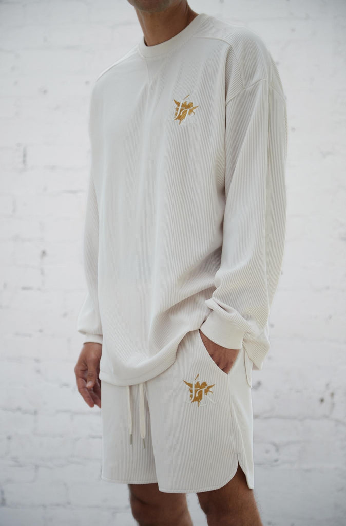 Pleated Long Sleeve Top - Ivory