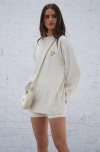 Pleated Long Sleeve Top - Ivory