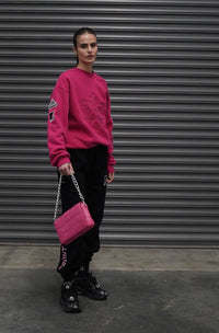Ski Haus Crewneck - Fuchsia