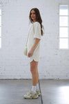 Pleated Tee - Ivory