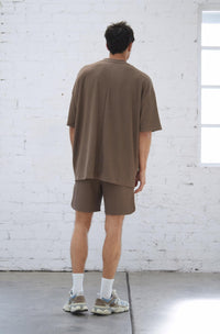 Pleated Tee - Mocha