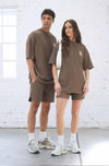 Pleated Tee - Mocha