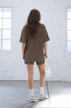 Pleated Tee - Mocha