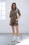Pleated Tee - Mocha