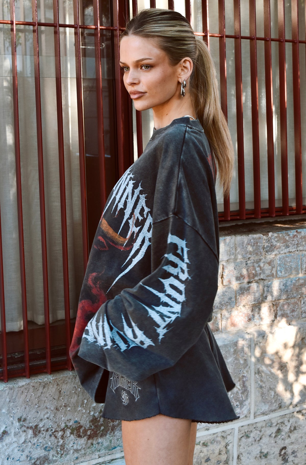 Pressure L/S Tee Washed Black [women]