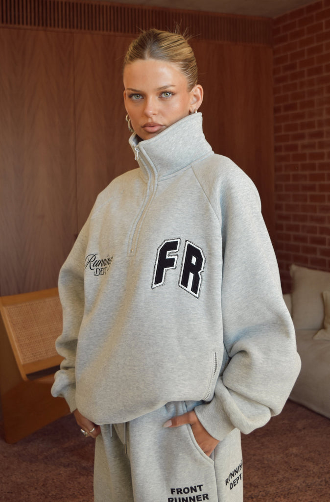 Classic Running Dept 1/4 Zip Grey Marle