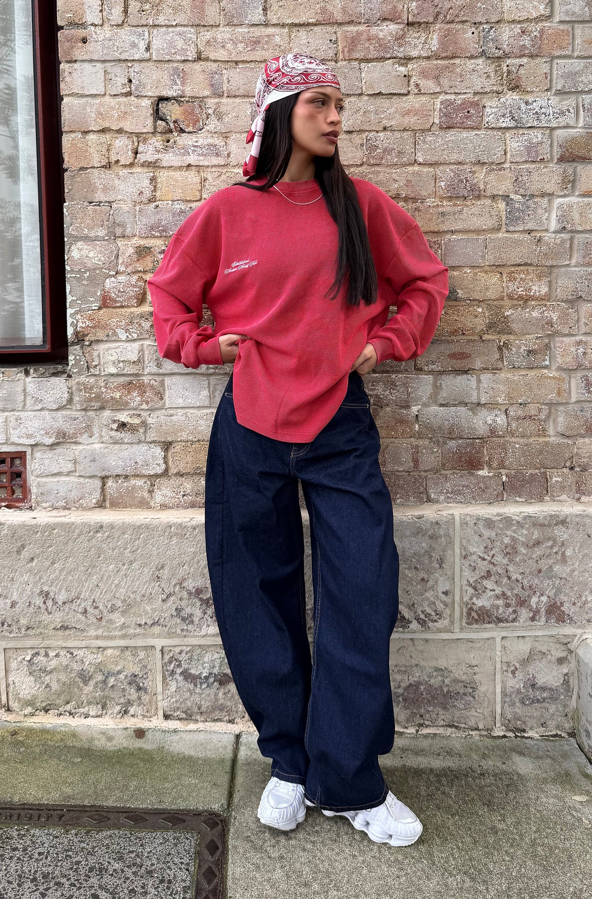 FR L/S Waffle Tee Vintage Cherry [women]