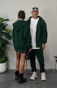 Season Zipped Hood - Forest Green