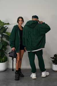 Season Zipped Hood - Forest Green