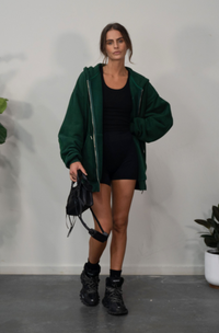 Season Zipped Hood - Forest Green