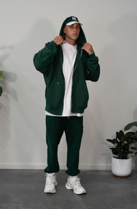 Season Zipped Hood - Forest Green