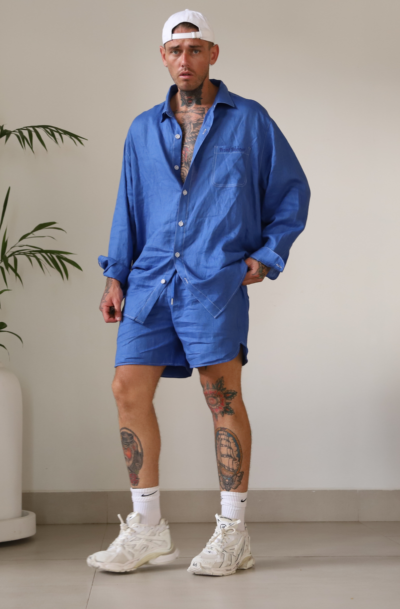 Ulu Linen Shorts - Denim Blue
