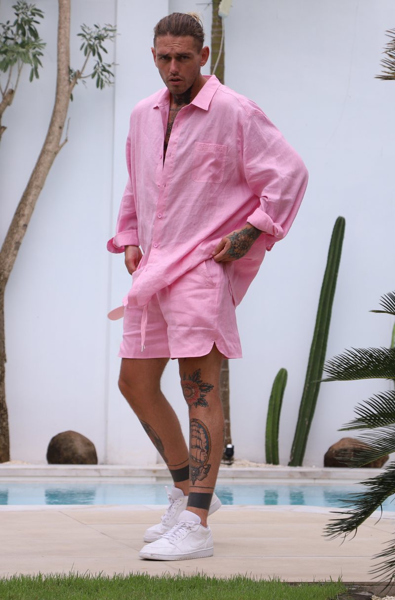 Ulu Linen Shorts - Flamingo