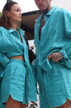 Ulu Linen Shorts - Peacock