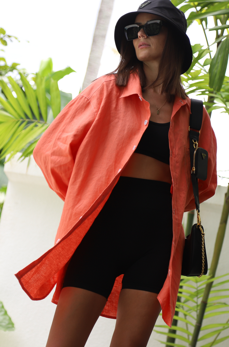 Ulu Linen Shirt - Coral
