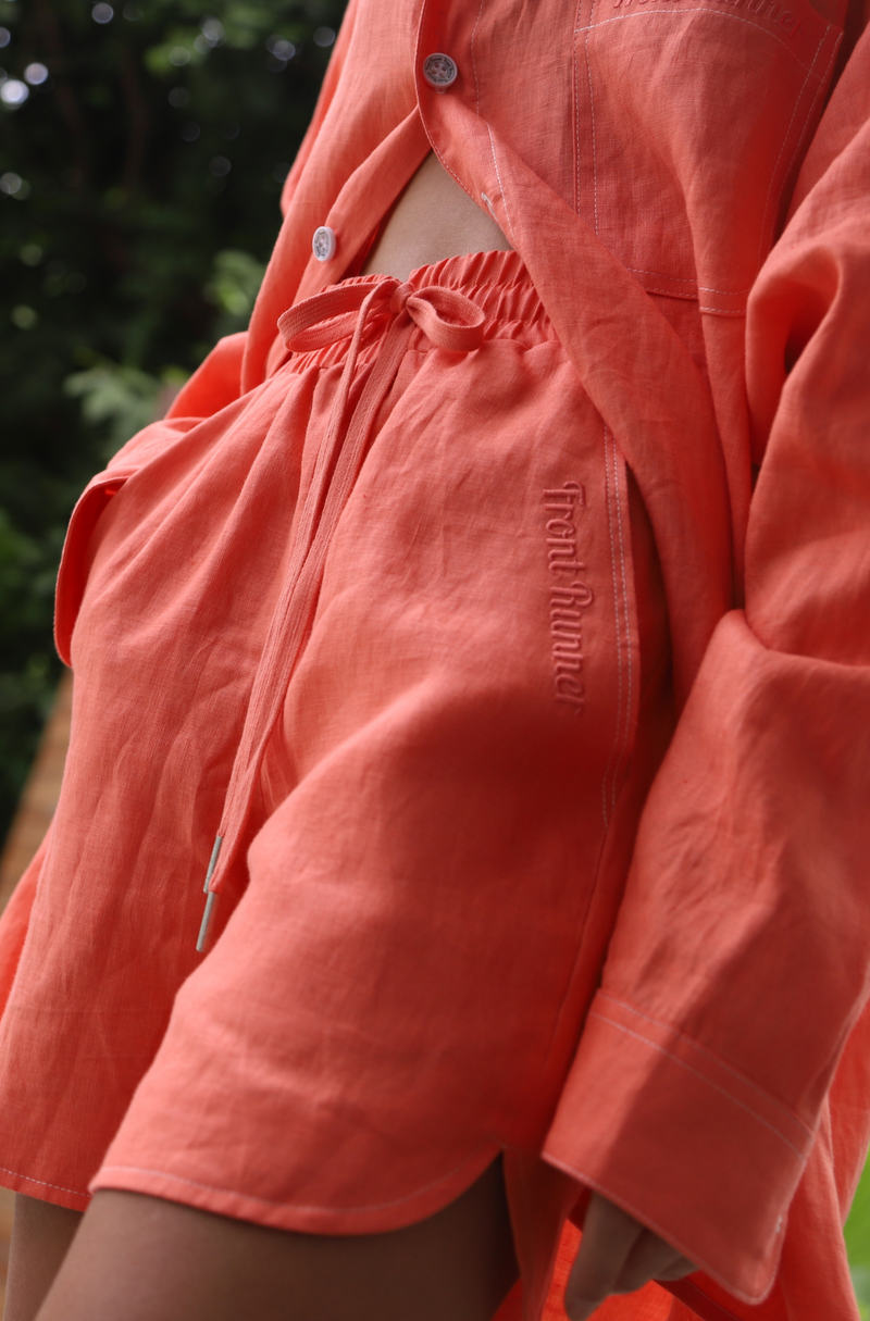 Ulu Linen Shorts - Coral